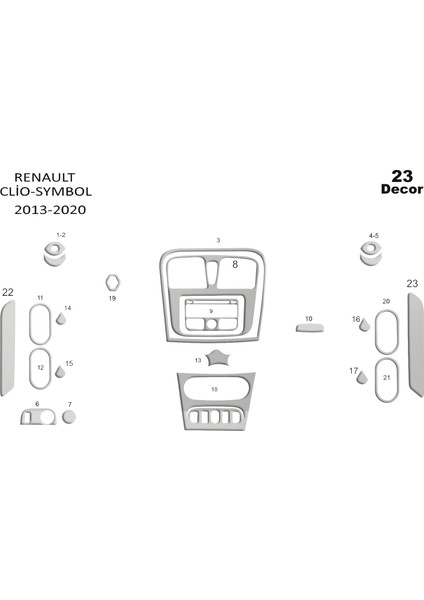 Renault Clio Symbol Piano Black Kaplama 2012 23ARÇA Alüminyum