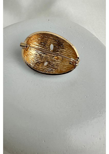Altın Rengi Desen Detaylı Renkli Tasarım Maske Broş (4cm) modelleri