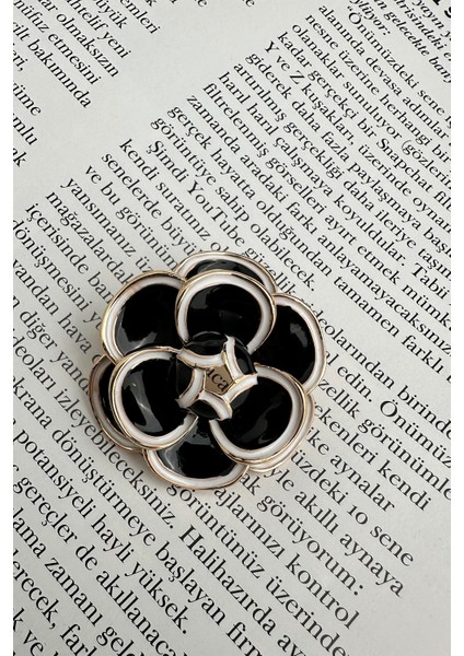 Altın Dokunuşlu Mineli Tasarım Gül Broş (3cm) fırsatları