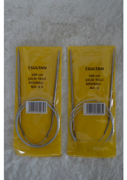 Çelik Telli Misinalı Şiş Seti – 3 No ve 3,5 No (100CM)