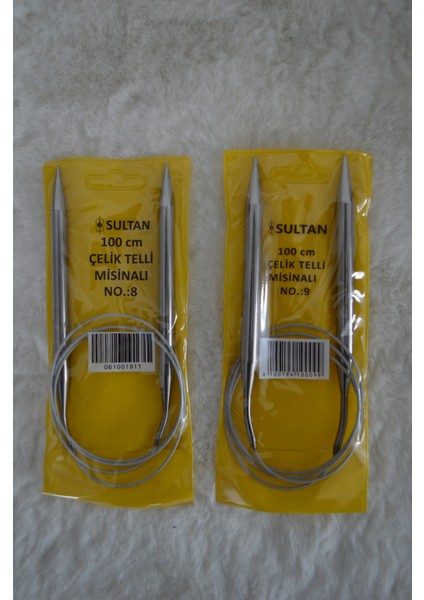 Çelik Telli Misinalı Şiş Seti – 8 No ve 9 No (100CM)