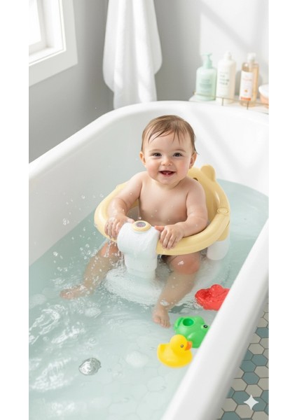 Önden Açılır Bebek Banyo & Bebek Mama Oturağı Sarı
