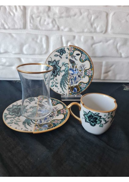 - 6 Kişilik 18 Parça Çay Kahve Seti