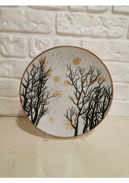 Sarı Kar Tanesi-6 Kişilik Pasta Tabağı Seti