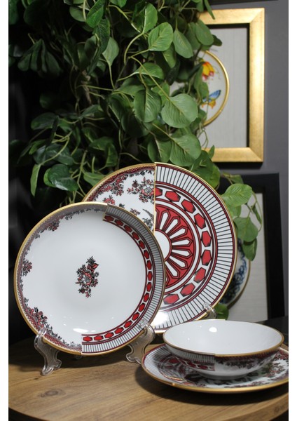 Appollo Desen Özel Tasarım 24 Parça Yemek Takımı