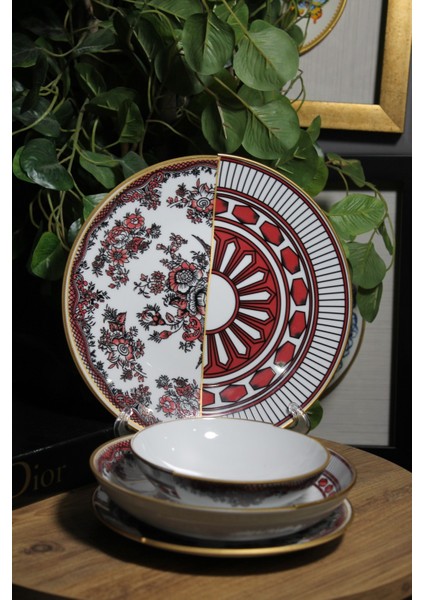 Appollo Desen Özel Tasarım 24 Parça Yemek Takımı