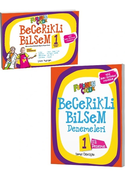 Fenomen Çocuk 1. Sınıf Becerikli Bilsem Hazırlık ve Deneme Kitabı Güncel Baskı