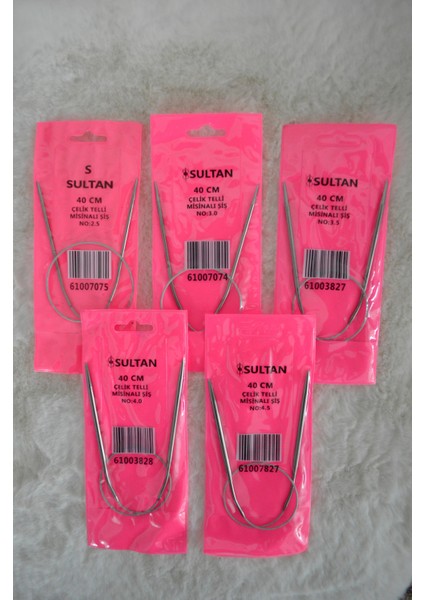 Çelik Telli Misinalı Şiş Seti – 40CM – 5'li Set