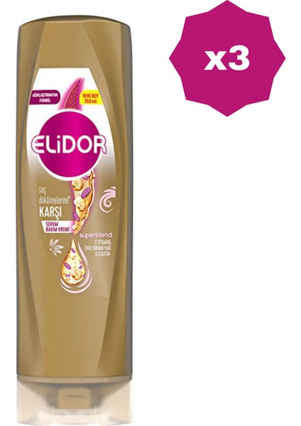 Dökülmeye Karşı Saç Kremi 350 ml - (3 Adet)