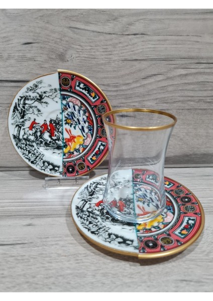 Martın-6 Kişilik Çift Desenli Çay Takımı