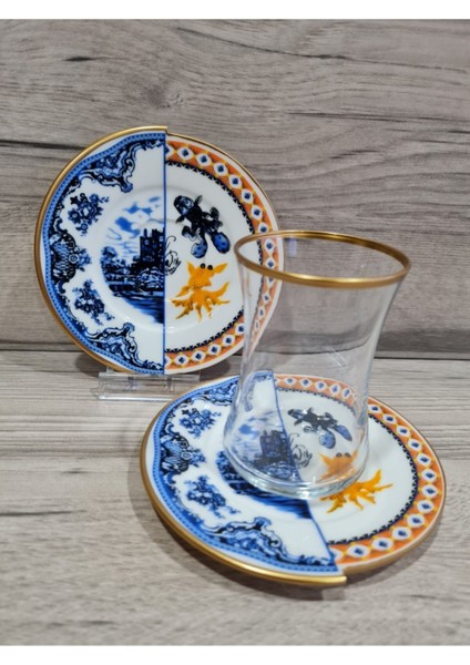 Hybrıd-1 6 Kişilik Çift Desenli Çay Seti