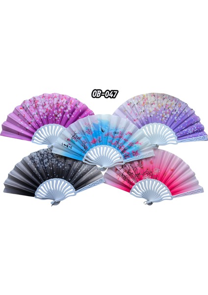 Plastik Kumaş Yelpaze 12'li Karışık OB-047