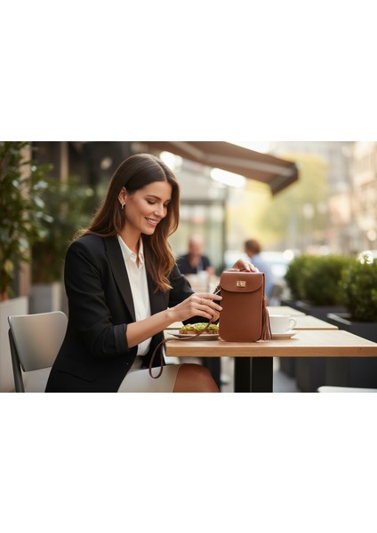 EYCH LAİLA Kadın Telefon Çantası – Kartlık Bölmeli, Minimalist ve Şık Tasarım