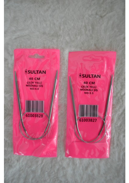 Çelik Telli Misinalı Şiş Seti – 3,5 No ve 4 No (40CM)