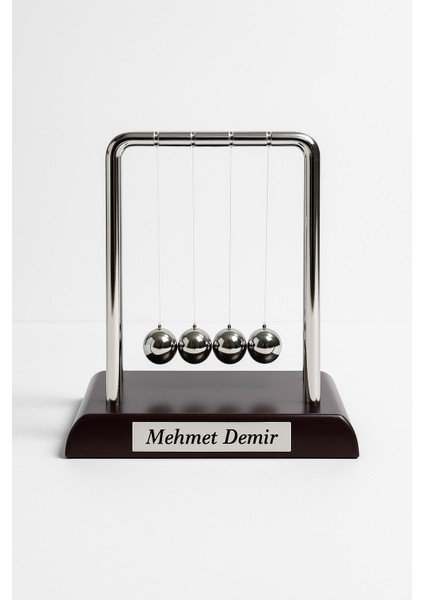 Kişiye Isme Özel Newton Balans Denge Topu Küçük Boy - Ofis - Ev Masa Üstü Motivasyon Hediyesi