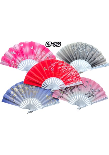 Plastik Kumaş Yelpaze 12'li Karışık OB-049