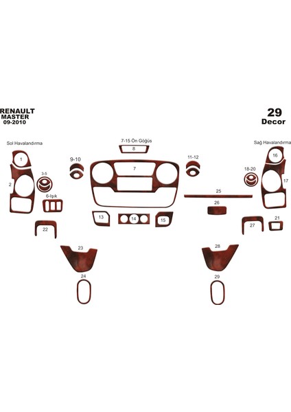 Renault Master Movano Interstar Konsol-Torpido Kaplama 2010 29 P Maun