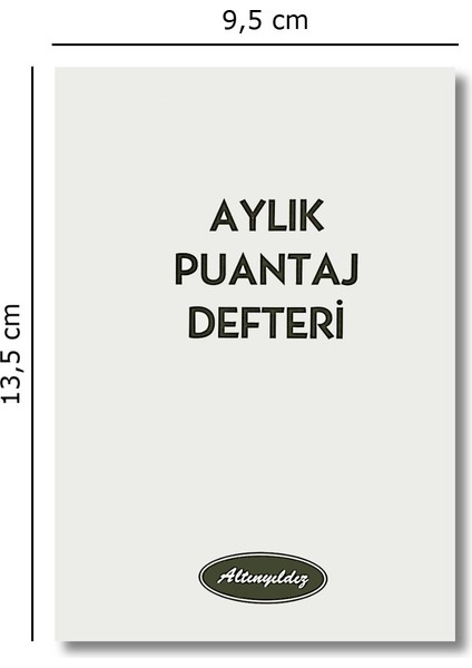 A7 Küçük Boy Puantaj Defteri (PD-224) 12 Adet modelleri