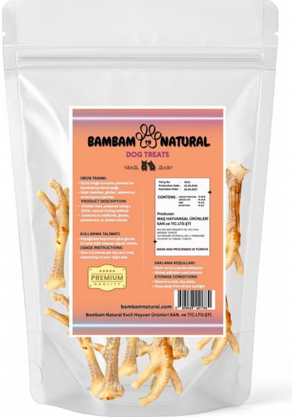 Köpek Çiğneme ve Ödül Mamaları 2'li Paket 200GR Tavuk Ayağı ve Akciğer Küp 2cm modelleri