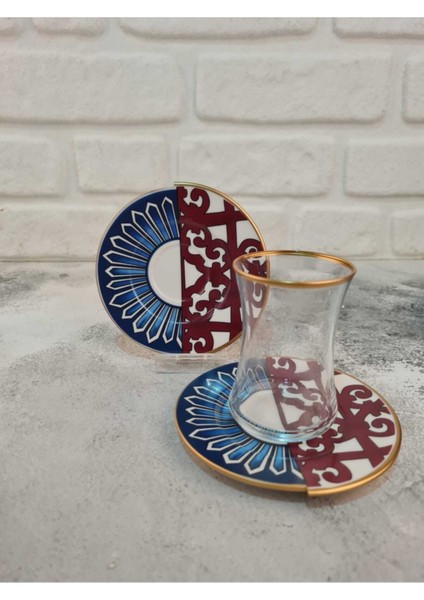 Olıvıa- 6 Kişilik Çift Desenli Çay Seti