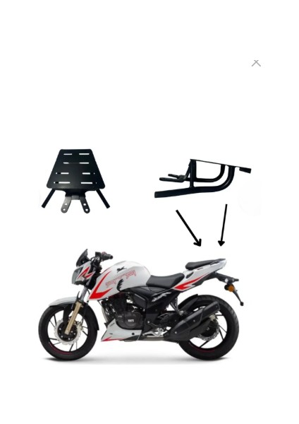Tvs Rtr 200 Uyumlu Özel Yapım Mat Siyah Çanta Demiri Çanta Bağlama Aparatı Portbagaj