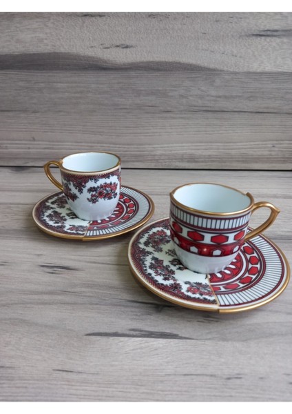 Apollo-2 Kişilik Çift Desenli Kahve Fincanı Seti fiyatları