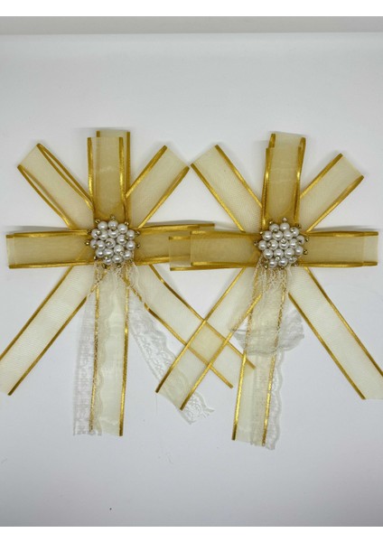 Gelin Bohçası Için Özel Broşlu 2 Adet Gold Bohça Çiçeği fiyatları