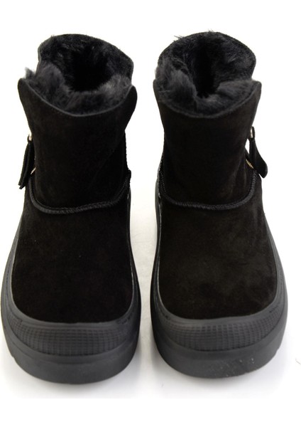 Siyah Hakiki Deri Kadın Bot & Bootie K02748100402 fırsatları
