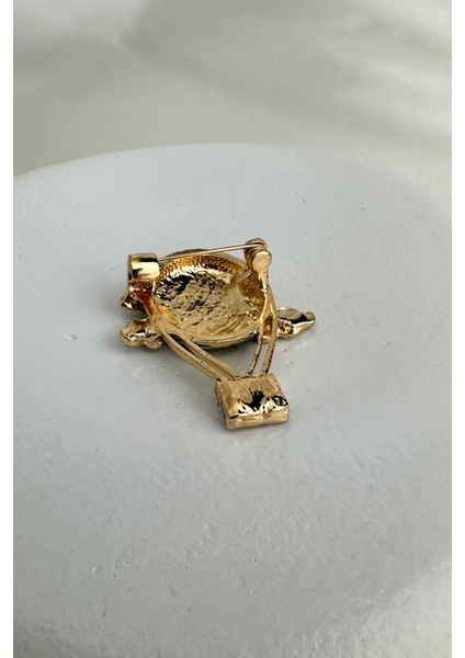 Altın Sarısı Renkli Balon Tasarımlı Taşlı Broş (3cm) fiyatları