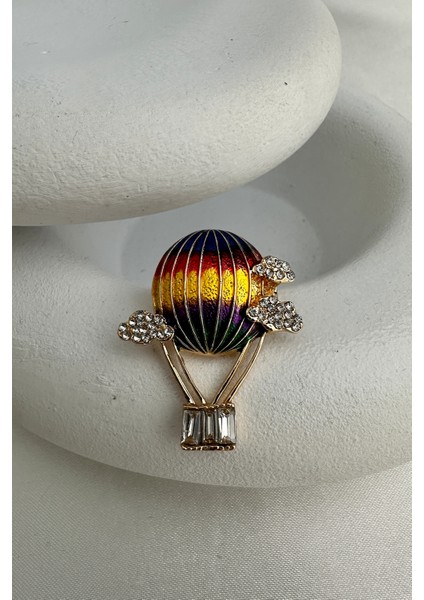 Altın Sarısı Renkli Balon Tasarımlı Taşlı Broş (3cm) fırsatları