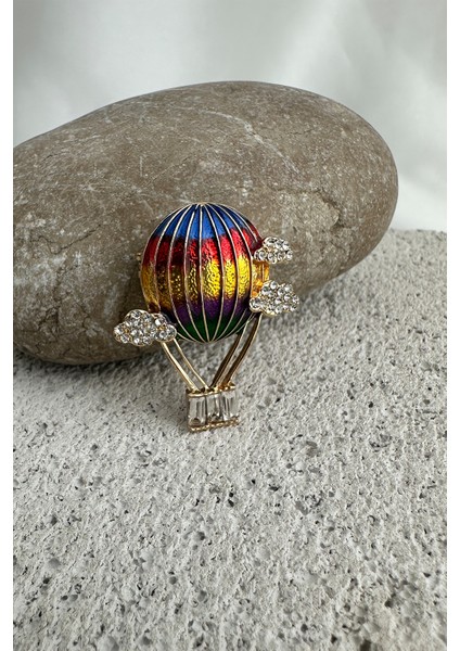 Altın Sarısı Renkli Balon Tasarımlı Taşlı Broş (3cm) indirimleri