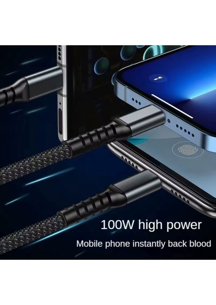 100W Çok Hızlı Kopmaz Spiral 3 Başlıklı Çok Hızlı Şarj Kablosu Telefon Tablet Uyumlu Carplay indirimleri