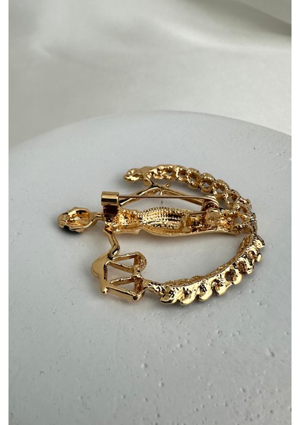 Terazi Detay Mineli Adalet Heykeli Broş (4cm) fiyatları