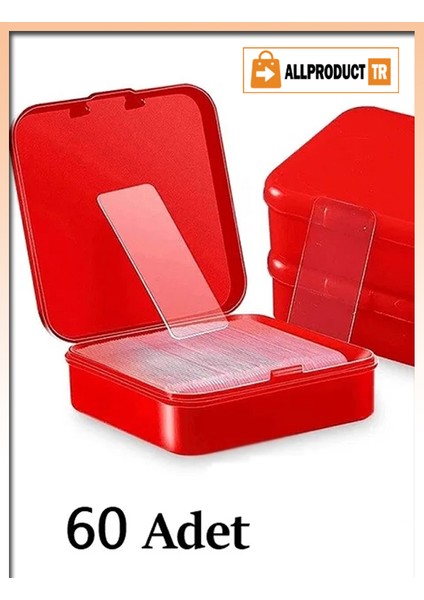 Nano Süper Güçlü Çift Taraflı Şeffaf Bant – Iz Bırakmaz, Kolay Çıkarılabilir, 60 Parça