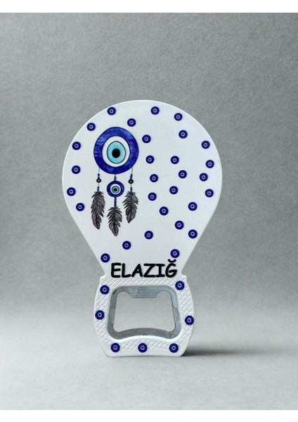 Elazığ Temalı Nazar Baskılı Magnet Şişe Açacağı Buzdolabı Süsü