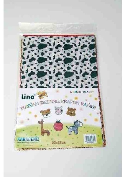 Hayvan Desenli Krapon Kağıdı 6 Desen-10 Renk 23X33