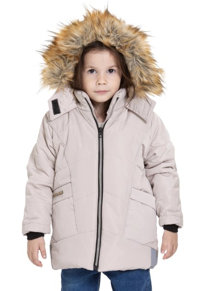 Kapşonlu Kışlık Kız Çocuk Mont 4043 modelleri
