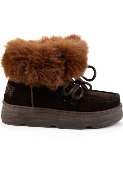 Kahve Hakiki Deri Kadın Bot & Bootie K02748100802