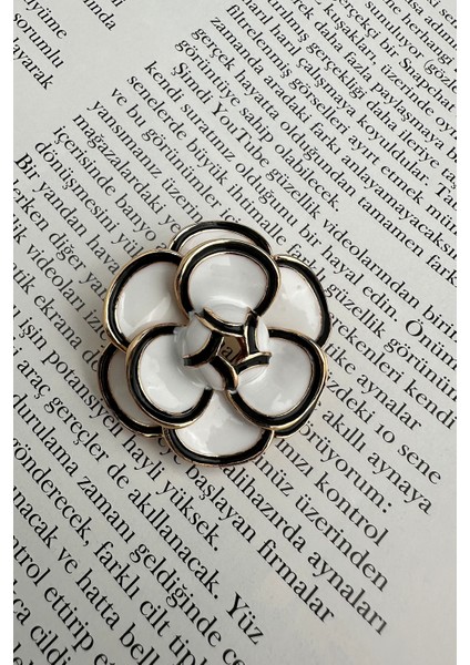 Altın Dokunuşlu Mineli Tasarım Gül Broş (3cm) fırsatları