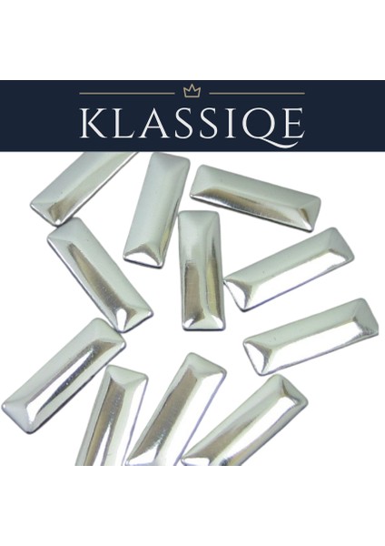 Klassıqe® | 3X10 mm Gümüş Metal Baget Dikdörtgen Ütüyle Yapışan Hotfix Taş (Kıyafet, Tekstil, Aksesuar Süsleme) fiyatları