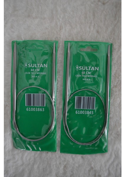 Çelik Telli Misinalı Şiş Seti – 4 No ve 4,5 No (60CM)