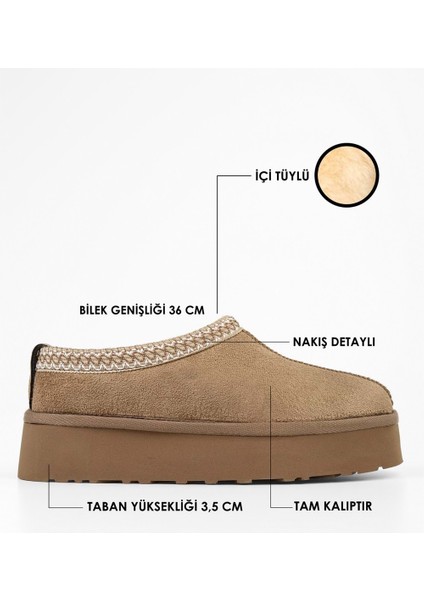 Kadın Uggps Vizon Içi Tüylü Kısa Süet Düz Terlik indirimleri