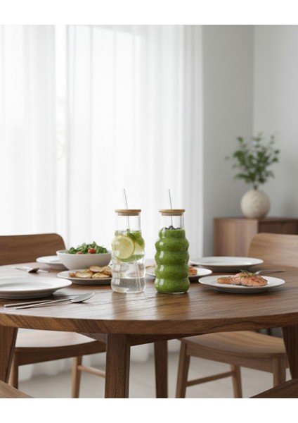 Pipetli Borosilikat Cam Bardak 20 cm Bambu Kapaklı Bardak fiyatları