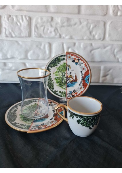 Hybrıd-6 - 6 Kişilik 18 Parça Çay Kahve Seti