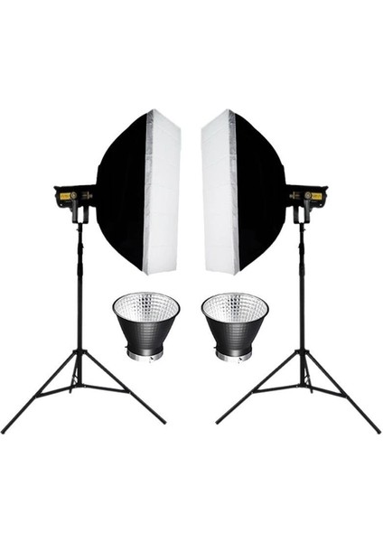 COB-200 Watt Bi Color Iki'li Kit LED Video Işığı