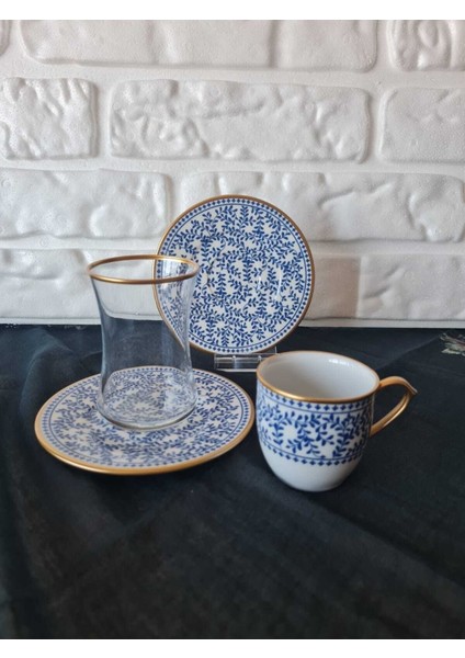 Blues-6 Kişilik 18 Parça Çay Kahve Seti