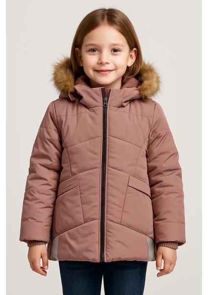 Kapşonlu Kışlık Kız Çocuk Mont 4043