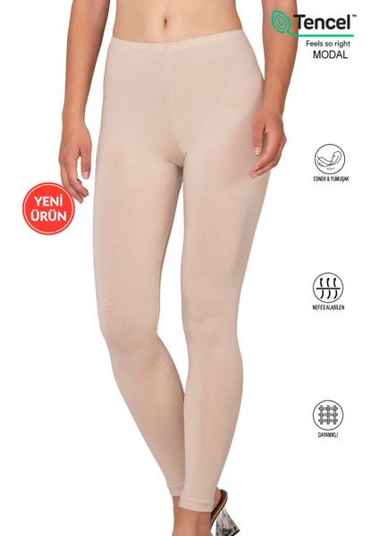Özkan 27779 Kadın Premium Kumaş Modal Pamuklu Uzun Tayt Esnek Rahat Yumuşak