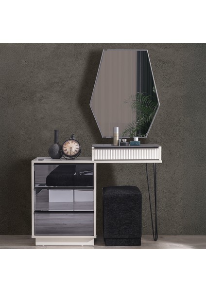 Diamond Aynalı Puflu Şifonyer