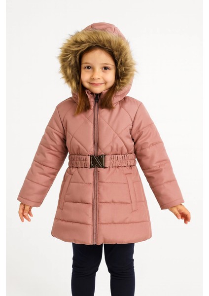 Kapşonlu Kışlık Kız Çocuk Mont 4232